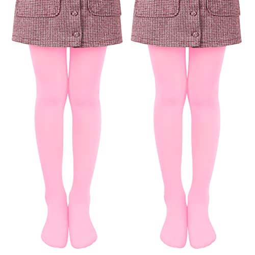 Libella 2er Pack Ballett Strumpfhose für Mädchen Tanzstrumpfhose mit Fuß 80 DEN Blickdicht Mikrofaser Farbig 27251 Pink 146-152 von Libella