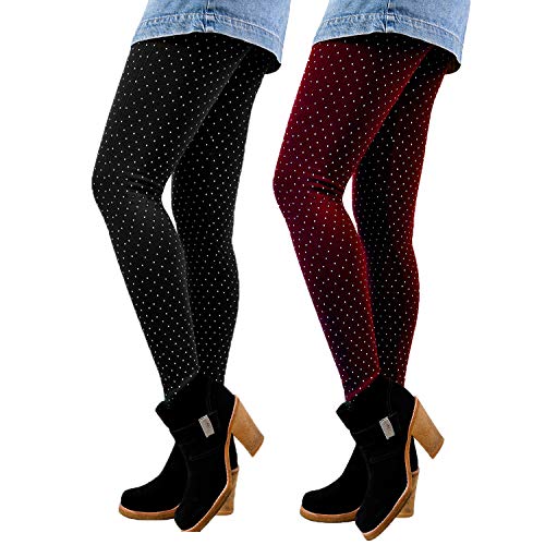 Libella 2er Set Winterleggings Skinny Thermoleggings Laufhose mit Pünktchen Norweger Teddy-Innenfleece Frauen/Mädchen 4146 Schcwarz+Dunkelrot Libella 2er Set Winterleggings Skinny Thermoleggings Laufhose mit Pünktchen Norweger Teddy-Innenfleece Frauen/Mädchen 4146 Schcwarz+Dunkelrot von Libella