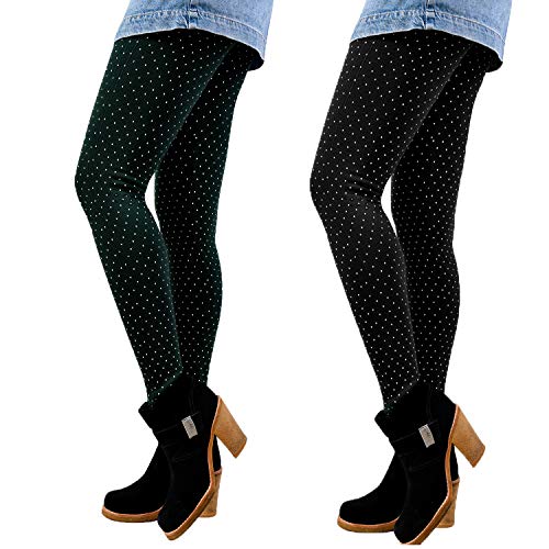 Libella 2er Set Winterleggings Skinny Thermoleggings Laufhose mit Pünktchen Norweger Teddy-Innenfleece Frauen/Mädchen 4146 Schwarz+Grün Libella 2er Set Winterleggings Skinny Thermoleggings Laufhose mit Pünktchen Norweger Teddy-Innenfleece Frauen/Mädchen 4146 Schwarz+Grün von Libella
