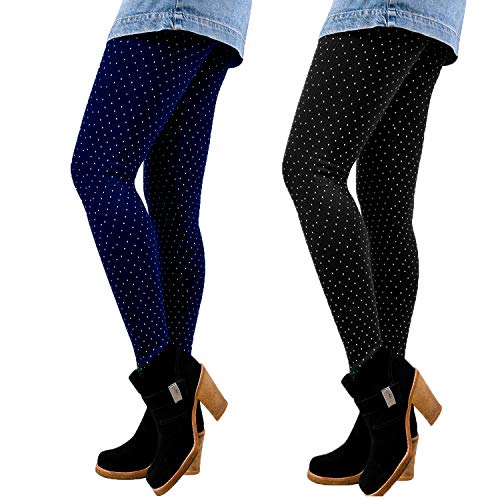 Libella 2er Set Winterleggings Skinny Thermoleggings Laufhose mit Pünktchen Norweger Teddy-Innenfleece Frauen/Mädchen 4146 Schwarz+Marienblau Libella 2er Set Winterleggings Skinny Thermoleggings Laufhose mit Pünktchen Norweger Teddy-Innenfleece Frauen/Mädchen 4146 Schwarz+Marienblau von Libella