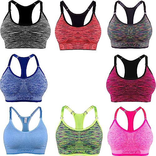 Libella 3er Pack Damen Bustier Bralette Sport BH Wohlfühl-BH Sportliche Comfort BH Gepolsterter Push UP Stützfunktion verstellbare Träger Ohne Bügel Yoga Fitness 3714 Zufallsprinzip LXL von Libella