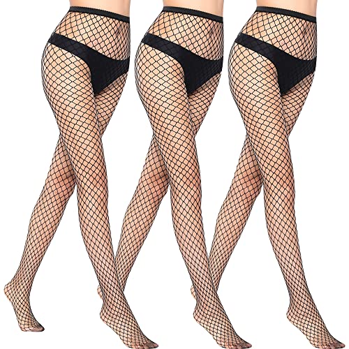 Libella 3pcs Netzstrumpfhose schwarz Damen fishnet stockings Netz Strumpfhosen Damen Sexy Netzstrümpfe Damen Mittelgroßes Netz 27219 von Libella