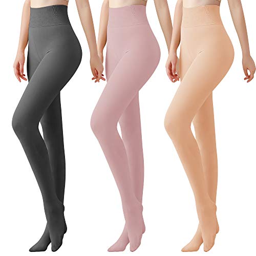 Libella 3er Pack Damen Strumpfhose 200 DEN Blickdicht Mikrofaser in Klassischen und Trendfarben One Size 2505 Grau Haut Pink S von Libella