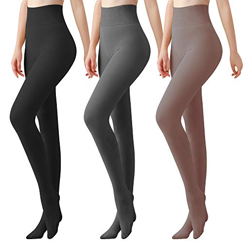 Libella 3er Pack Damen Strumpfhose 200 DEN Blickdicht Mikrofaser in Klassischen und Trendfarben One Size 2505 Schwarz Grau Coffee L von Libella