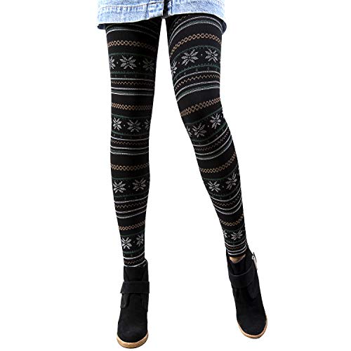 Libella 3er Set Winterleggings Skinny Thermoleggings Laufhose Norweger mit Weihnachtsmotiven Teddy-Innenfleece Frauen/Mädchen 4145 Nach Zufallprinzip von Libella