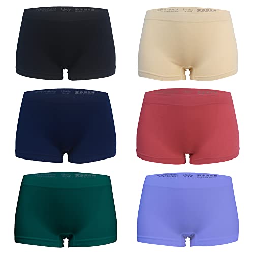 Libella Unterhosen Boxershorts Damen Seamless Slips Nahtlose Unterwäsche Shorts Hotpants Nahtlos Shorty 6 Pack UN4 2XL/3XL von Libella