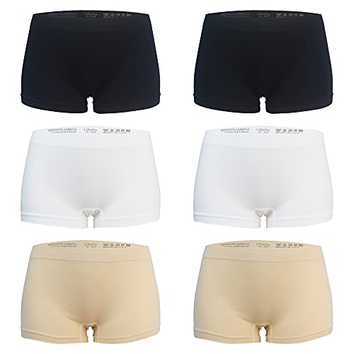 Libella 6er Pack Damen Panties Boxershorts Mikrofaser Seamless 3908 Schwarz Weiß Hautfarben L/XL von Libella