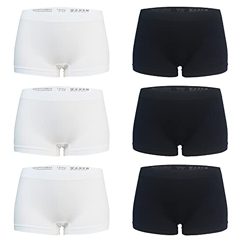 Libella 6er Pack Damen Panties Boxershorts Mikrofaser Seamless 3908 Schwarz Weiß L/XL von Libella