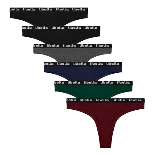 Libella 6er-Pack Damen-Strings, Unterwäsche aus Baumwolle, Atmungsaktive Unterhosen 3207UN8 XL von Libella