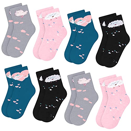 Libella 8 Paar Kinder Mädchen Socken Thermo Vollfrottee Wintersocken mit Innenfleece Kleinkind niedliche Muster 2922 31-34 von Libella