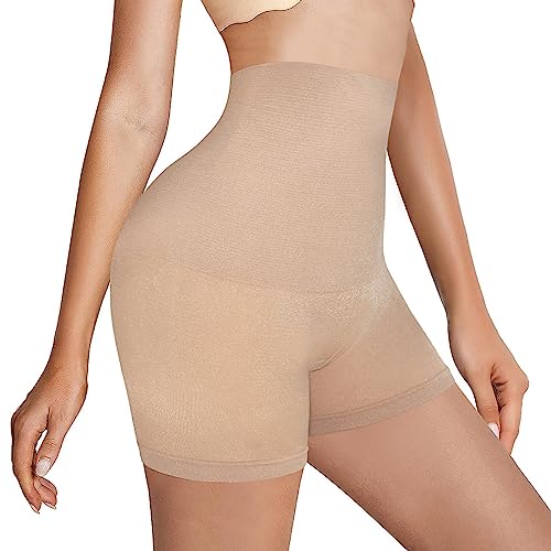 Libella Shapewear Damen Bauchweg Unterhose, Nahtlose Miederhose Damen Body Shaper, Hohe Taille Bauchweg Hose Damen Unter Kleid Rock Anti Scheuern 1er Pack Hautfarben M/L von Libella