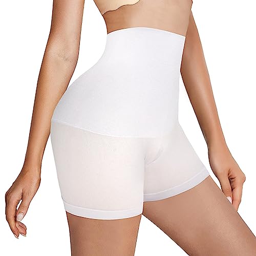 Libella Shapewear Damen Bauchweg Unterhose, Nahtlose Miederhose Damen Body Shaper, Hohe Taille Bauchweg Hose Damen Unter Kleid Rock Anti Scheuern 1er Pack Weiß XL/2XL von Libella