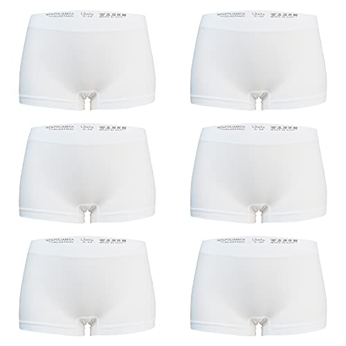 Libella Boxershorts Damen Locker Unterwäsche 6er Pack Nahtlos Seamless Weiß 3908 WH L/XL von Libella