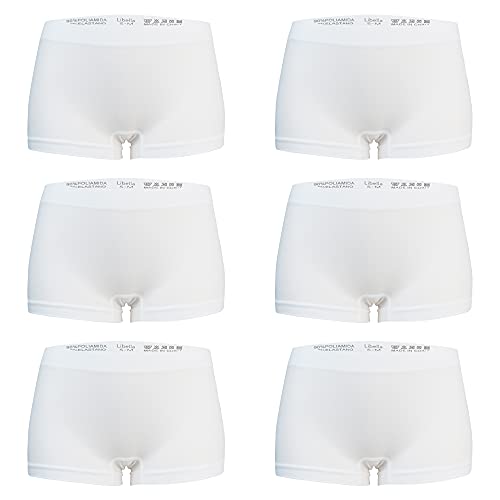 Libella Boxershorts Damen Locker Unterwäsche 6er Pack Nahtlos Seamless Weiß 3908 WH S/M von Libella