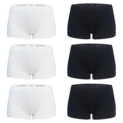 Libella Unterhosen Boxershorts Damen Seamless Slips Nahtlose Unterwäsche Shorts Hotpants Nahtlos Shorty 6er Pack BW 2XL/3XL von Libella