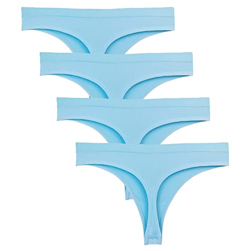 Libella Damen Brazilian Slip Unterhosen Mikrofaser Nahtlos Tiefer Bund blau 4er Pack 3909BUSM-4 von Libella