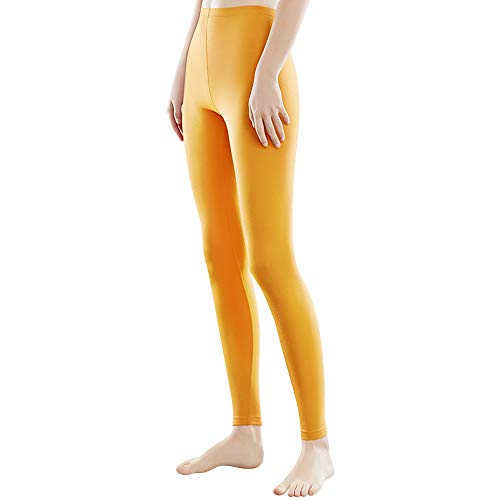 Libella Damen Lange Leggings bunt mit Hohe Taille Slim Fit Fitnesshose Sport aus Baumwolle 4108 Gelb XL von Libella