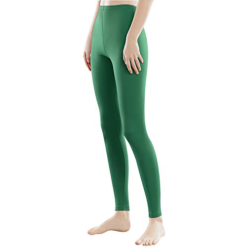 Libella Damen Lange Leggings bunt mit Hohe Taille Slim Fit Fitnesshose Sport aus Baumwolle 4108 Grün 2XL von Libella