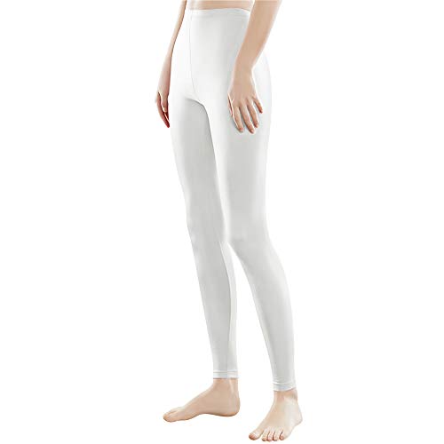 Libella Damen Lange Leggings bunt mit Hohe Taille Slim Fit Fitnesshose Sport aus Baumwolle 4108 Weiß 2XL von Libella