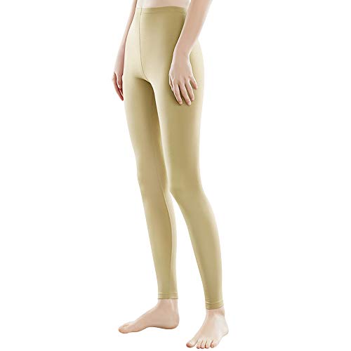 Libella Damen Lange Leggings bunt mit Hohe Taille Slim Fit Fitnesshose Sport aus Baumwolle 4108 beige 2XL von Libella