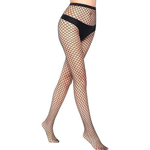 Libella 1pcs Netzstrumpfhose schwarz Damen fishnet stockings Netz Strumpfhosen Damen Sexy Netzstrümpfe Damen Mittelgroßes Netz 27219 von Libella