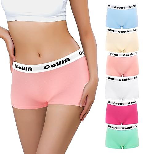 Libella Damen Panties Boxershorts 6er Pack Hipsters Panties Damen Boxershorts aus Baumwolle Unterhosen,Damen Boyshorts Höschen Baumwolle Boxershorts Mehrfarbig 3921C L von Libella