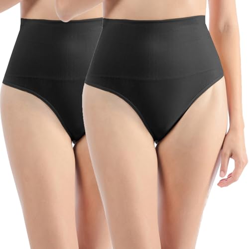 Libella Damen Shapewear Bauchweg Miederhose Miederpant hoher Taille Unterwäsche weicher und bequemer Body Shaper für Frauen 3601 Schwarz*2 LXL von Libella