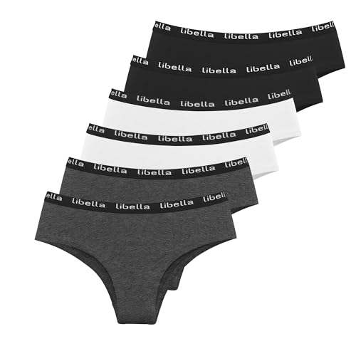 Libella Unterhosen Damen Baumwolle 6er Pack Damen Slips Mehrpack Baumwoll Unterwäsche Bequeme Pantys Damen 3411 A XL von Libella