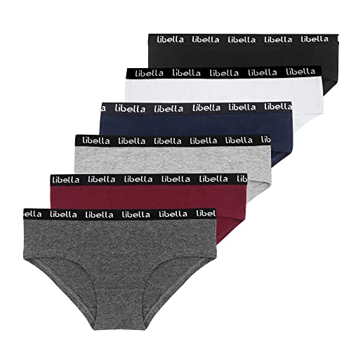 Libella Slips Damen Baumwolle,6er Pack Hipster Panties Damen Unterwäsche Bequeme Unterhosen Damen 3411 MU XL von Libella