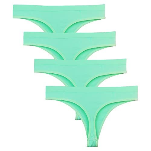 Libella Damen String Tanga Unterhosen Mikrofaser Nahtlos Tiefer Bund Grün 4er Pack 3909GRSM-4 von Libella