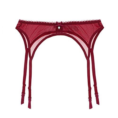 Libella Damen Strumpfhalter Strapsgürtel mit glitzernden Strass-Stück 2506 Rot S von Libella