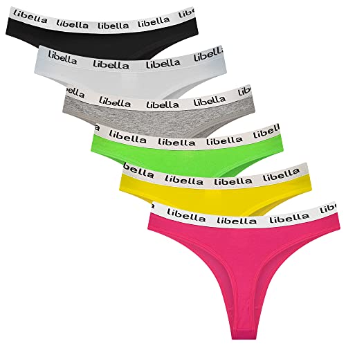 Libella String Tanga Damen Baumwolle Unterwäsche Damen Thong Tangahöschen 6er-Pack 3214UN L von Libella