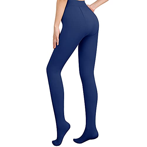 Libella Damen Thermo Strumpfhosen gefütterte Fleece Pantyhose Winter warm blickdichte Thermostrumpfhose Leggings Kuschel seamless dicke Plüsch Mehrfarbig 4152 Mariene Blau L von Libella