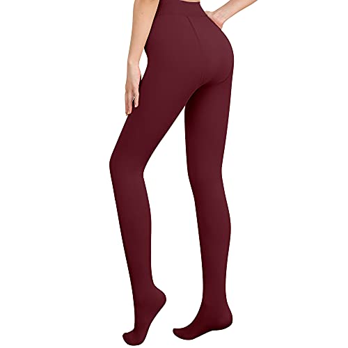 Libella Damen Thermo Strumpfhosen gefütterte Fleece Pantyhose Winter warm blickdichte Thermostrumpfhose Leggings Kuschel seamless dicke Plüsch Mehrfarbig 4152 Rot L von Libella