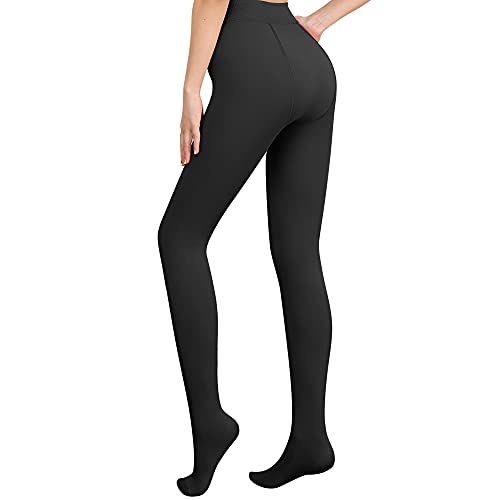 Libella Damen Thermo Strumpfhosen gefütterte Fleece Pantyhose Winter warm blickdichte Thermostrumpfhose Leggings Kuschel seamless dicke Plüsch Mehrfarbig 4152 Schwarz XL von Libella