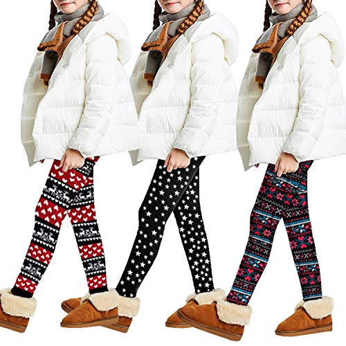 Libella Kinder Thermo Legging Mädchen Jungen Warm Winterlegging Weihnacht Fleece Dicke Stretchose Hochtaille 4151A+B+C-86/92 von Libella