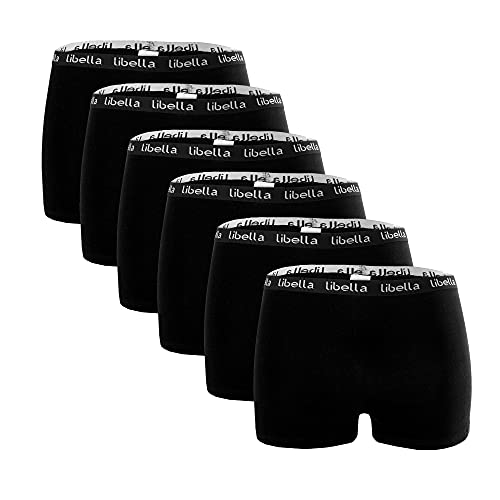 Libella® Panties Boxershorts Damen 6er Pack Hipsters Unterhose Unterwäsche Set Baumwolle 3429 Schwarz M von Libella
