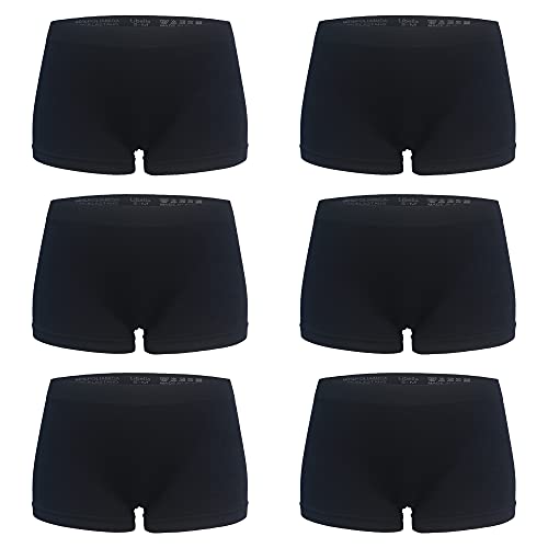 Libella Panties Damen Boxershorts Black Seamless Hipster Unterwäsche 6er Pack 3908 BL 2XL/3XL von Libella