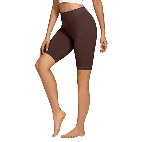 Libella Radlerhose Damen Kurze Leggings Baumwolle High Waist Shorts Blickdicht Sommer Sportshorts Braun 4165 M von Libella