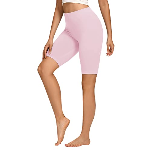 Libella Radlerhose Damen Kurze Leggings Baumwolle High Waist Shorts Blickdicht Sommer Sportshorts Rosa 4165 2XL von Libella