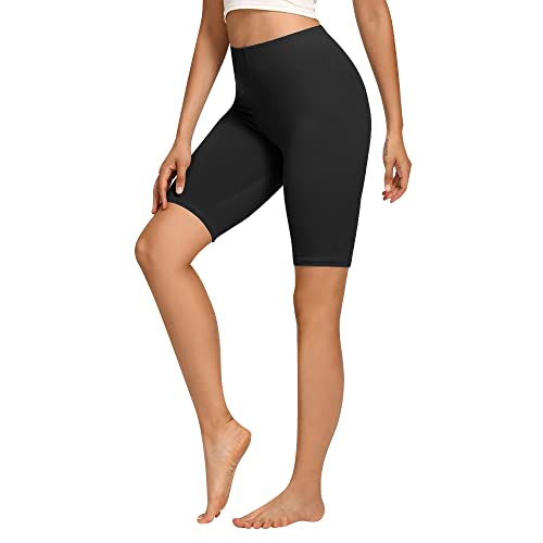 Libella Radlerhose Damen Kurze Leggings Baumwolle High Waist Shorts Blickdicht Sommer Sportshorts Schwarz 4165 2XL von Libella