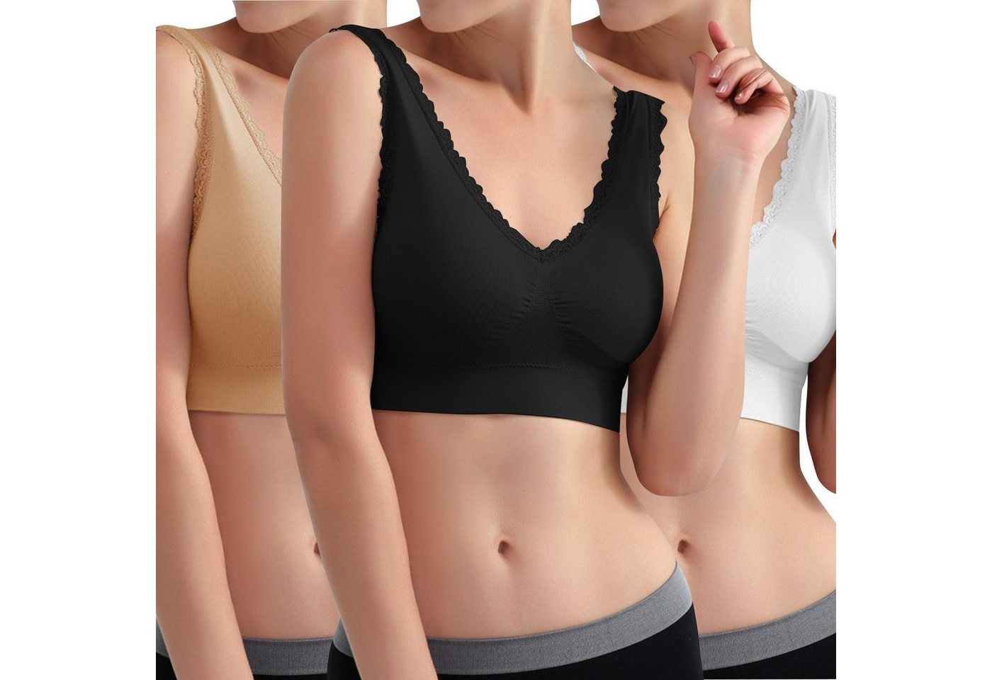 Libella Set: Soft-BH 3717-3747 (3er-Pack) Bügelloser Bustier Komfort-BH von Libella