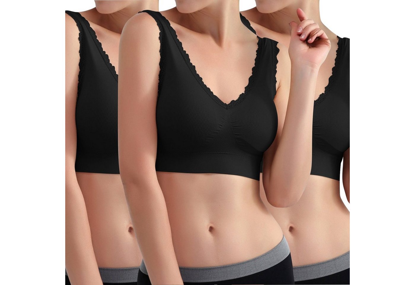 Libella Set: Soft-BH 3717-3747 (3er-Pack) Bügelloser Bustier Komfort-BH von Libella