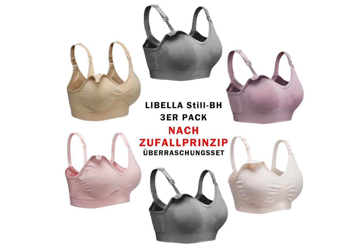 Libella Set: Still-BH 3710-3er (3er-Pack) Schwangerschafts-BH ohne Bügel Gepolsterte Cups Entfernbar von Libella