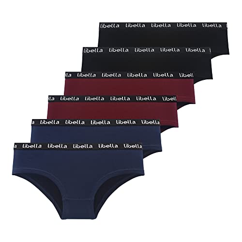 Libella Unterhosen Damen Baumwolle,6er Pack Damen Slips Mehrpack Baumwoll Unterwäsche Bequeme Frauen Panties 3411 B M von Libella