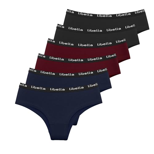 Libella Unterhosen Damen Baumwolle,6er Pack Damen Slips Mehrpack Baumwoll Unterwäsche Bequeme Frauen Panties 3411 B M von Libella