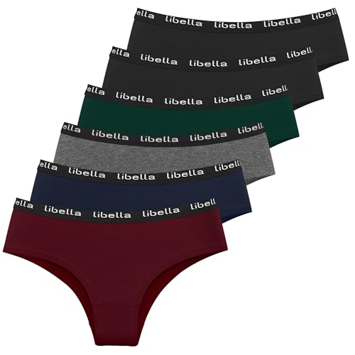 Libella Slips Damen Baumwolle,6er Pack Hipster Panties Damen Unterwäsche Bequeme Unterhosen Damen 3411 UN8 L von Libella