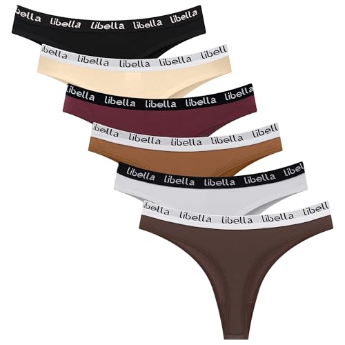 Libella String Tanga Damen Baumwolle Unterwäsche Damen Thong Tangahöschen 6er-Pack 3207 MU3 S von Libella