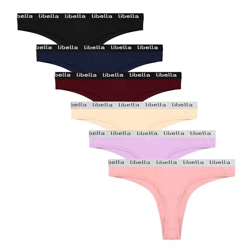 Libella Tanga Damen Baumwolle Unterwäsche Damen Tangas g String Damen Thong Unterhosen 6er-Pack 3207UN9 S von Libella