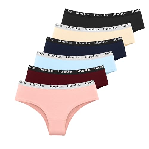 Libella Unterhosen Damen Baumwolle 6er Pack Damen Slips Mehrpack Baumwoll Unterwäsche Bequeme Pantys Damen 3411 UN9 M von Libella